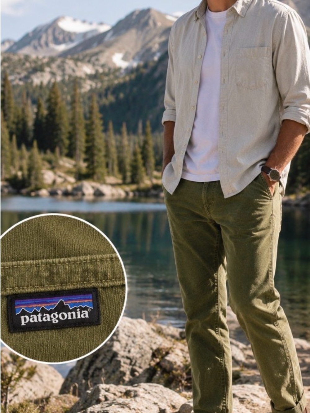 Patagonia Organic Cotton Olive Corduroy Pants Men’s 31